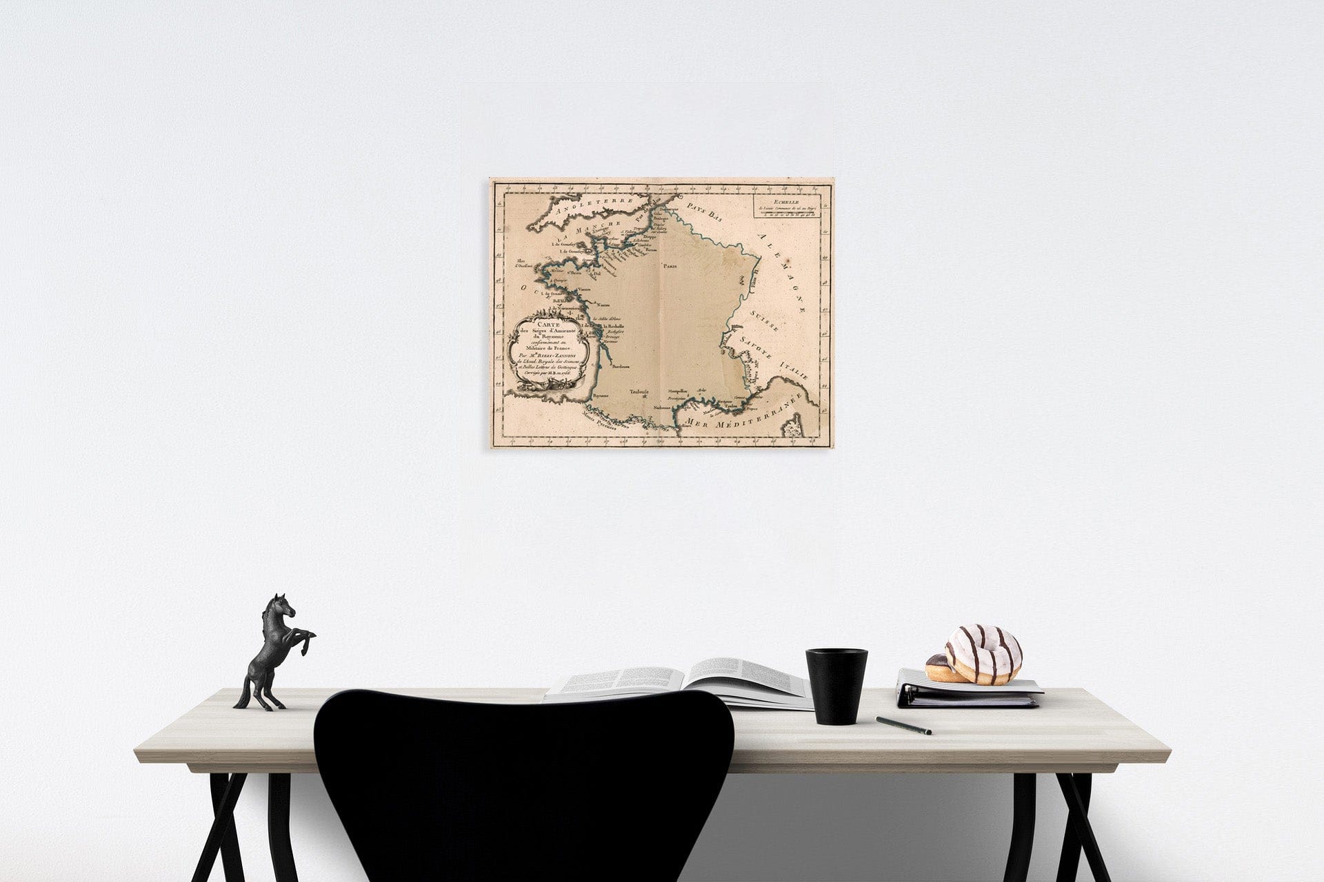 Historic Map : Carte des sieges d'amirante du Royaume conformement au militaire de France, 1765, Vintage Wall Decor
