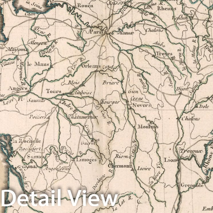Historic Map : La France divisee par generalite conssidere dans l'etendue de son commerce interieur, 1765, Vintage Wall Decor