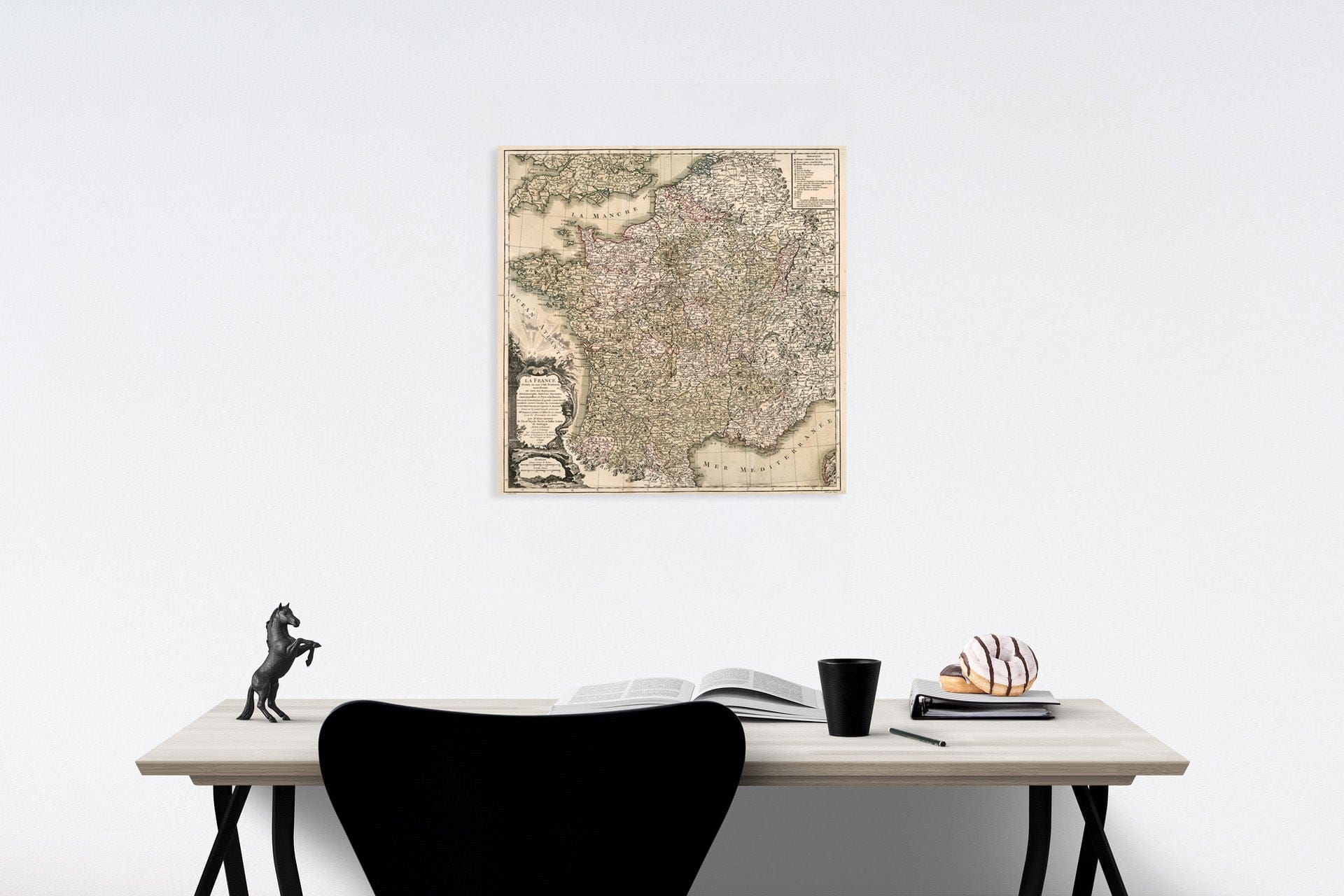 Historic Map : La France divisee en ses LVIII provinces sous-divisee en tous ses baillages, 1765, Vintage Wall Decor
