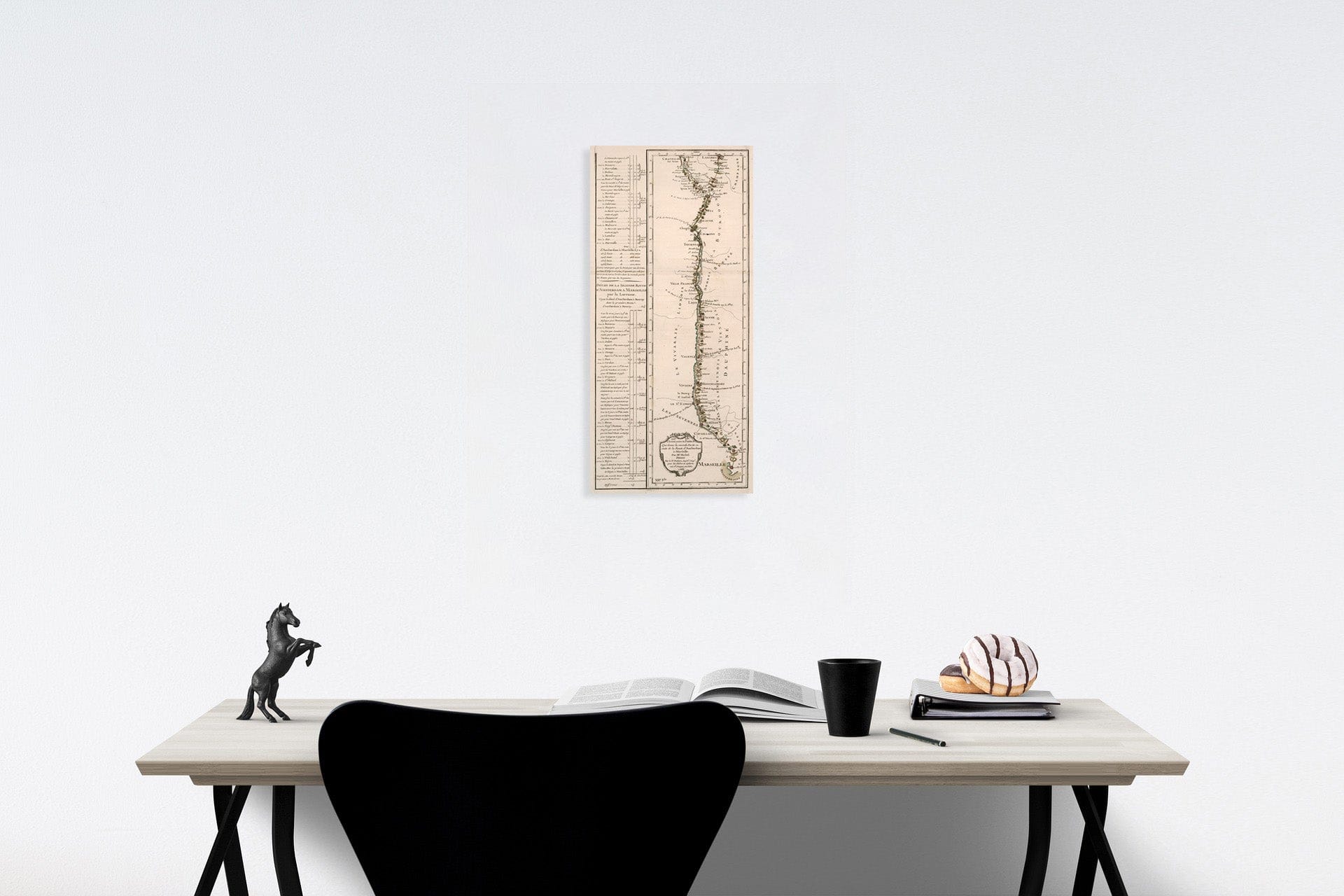 Historic Map : XII IFeuille. L'indicateur fidele, qui donne la seconde partie ou suite de la route d'Amsterdam a Marseille, 1765, Vintage Wall Decor