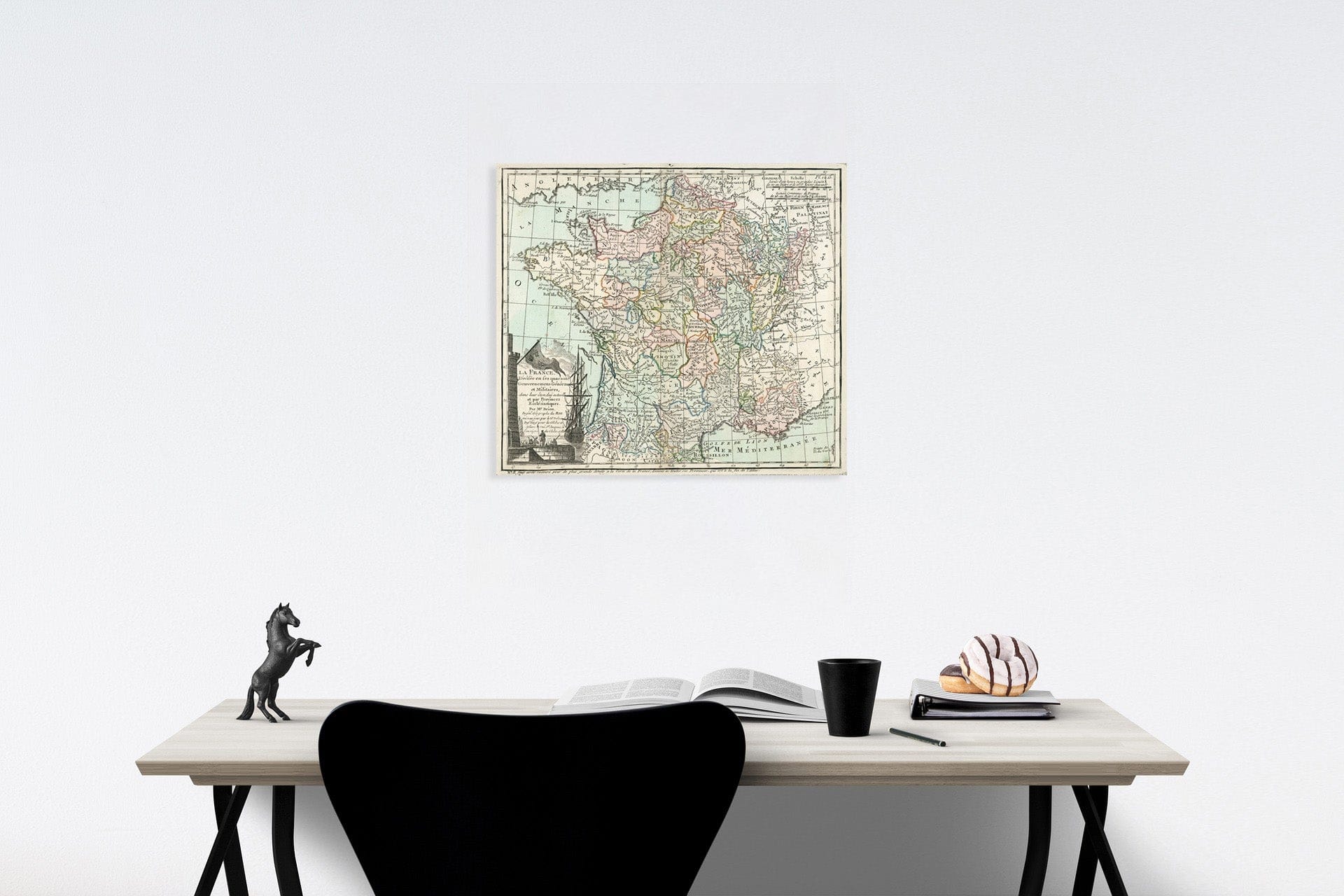 Historic Map : Pl. 12.13. La France, Divisee en ses quarante Gouvernemens Generaux et Militaires, 1786, v1, Vintage Wall Decor