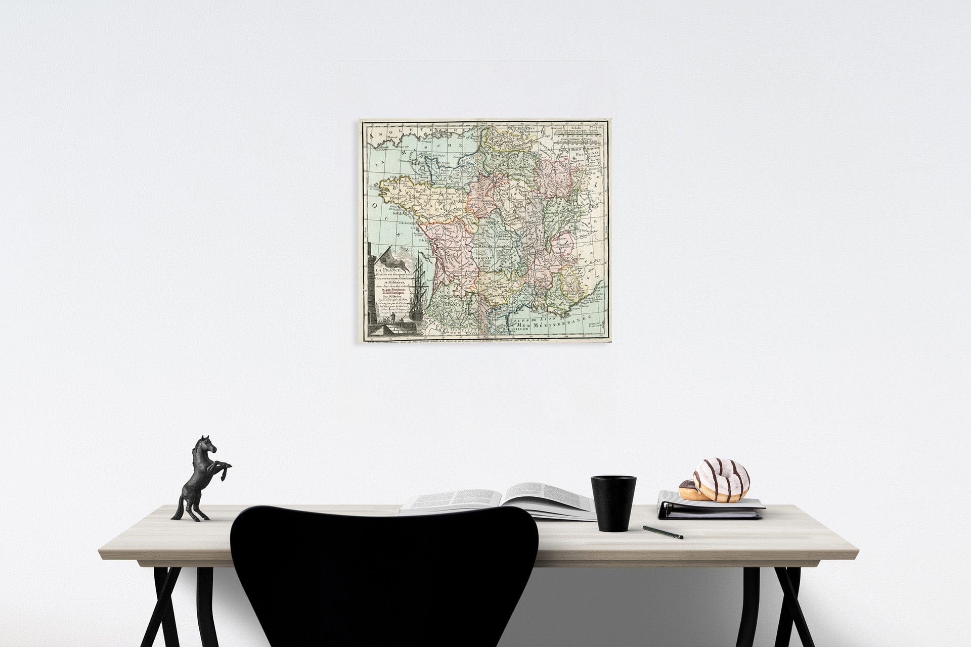 Historic Map : Pl. 12.13. La France, Divisee en ses quarante Gouvernemens Generaux et Militaires, 1786, v2, Vintage Wall Decor