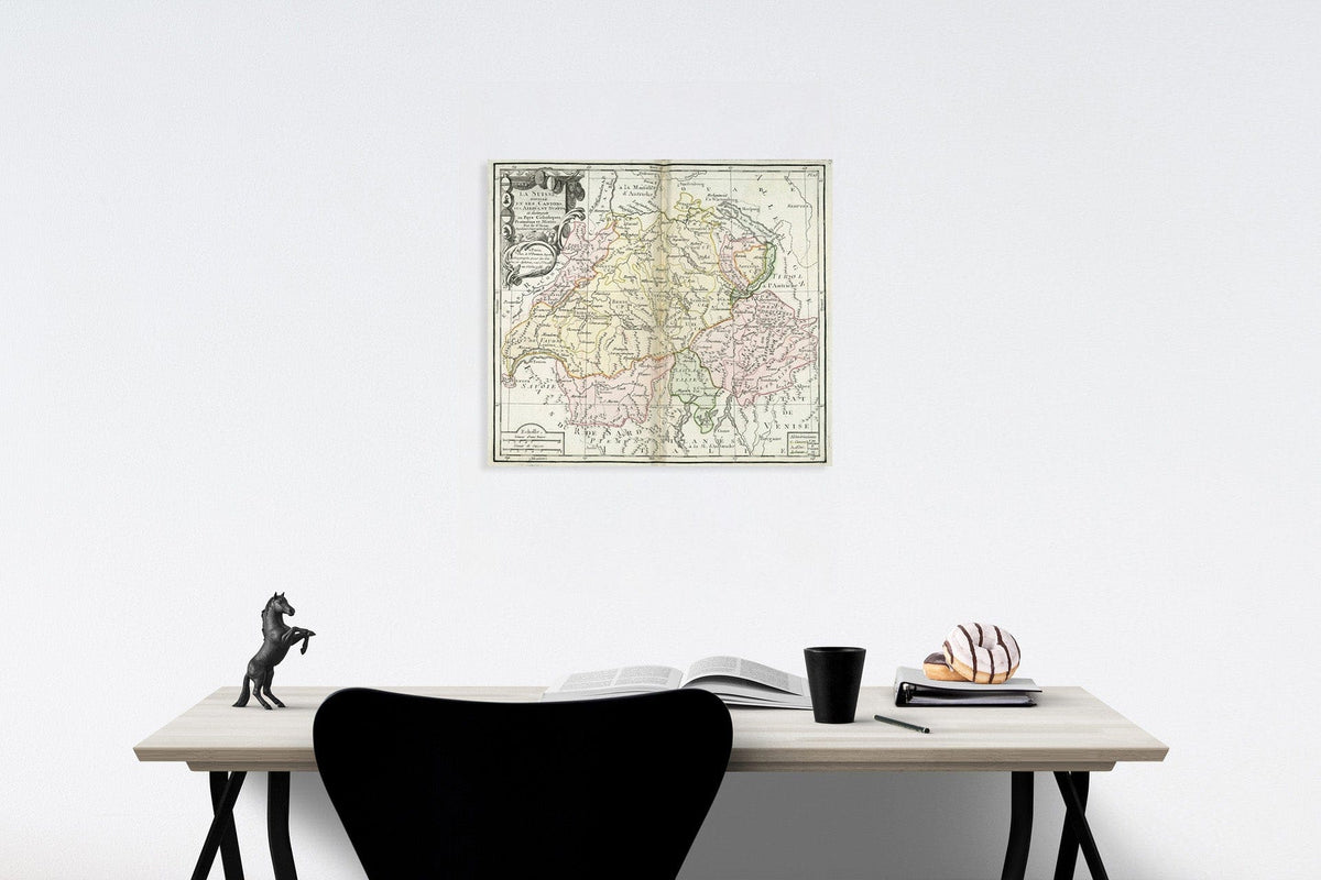 Historic Map : Pl. 15. La Suisse : Divisee En Ses Cantons, 1786, Vintage Wall Decor