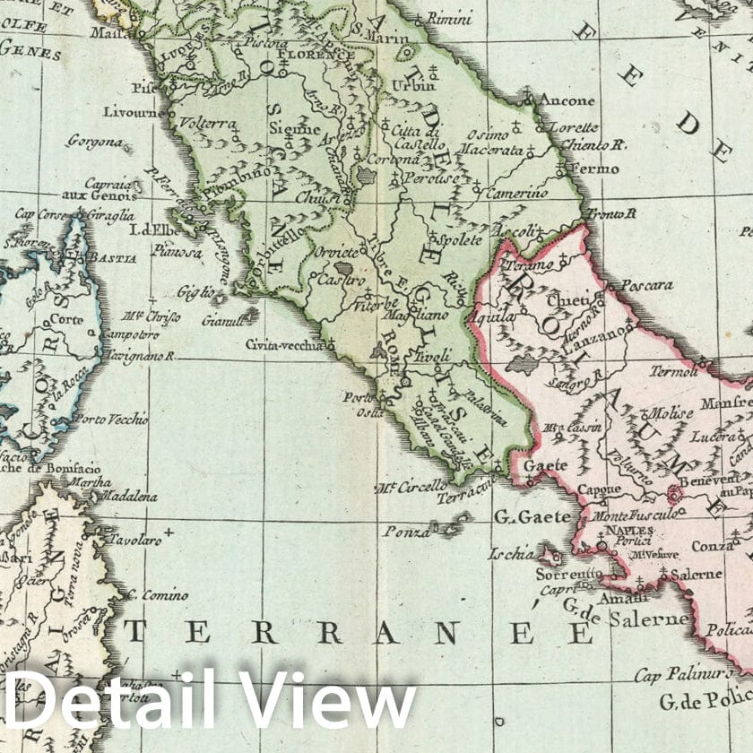 Historic Map : Pl. 16. L'Italie : Divisee en tous ses etats, 1786, Vintage Wall Decor