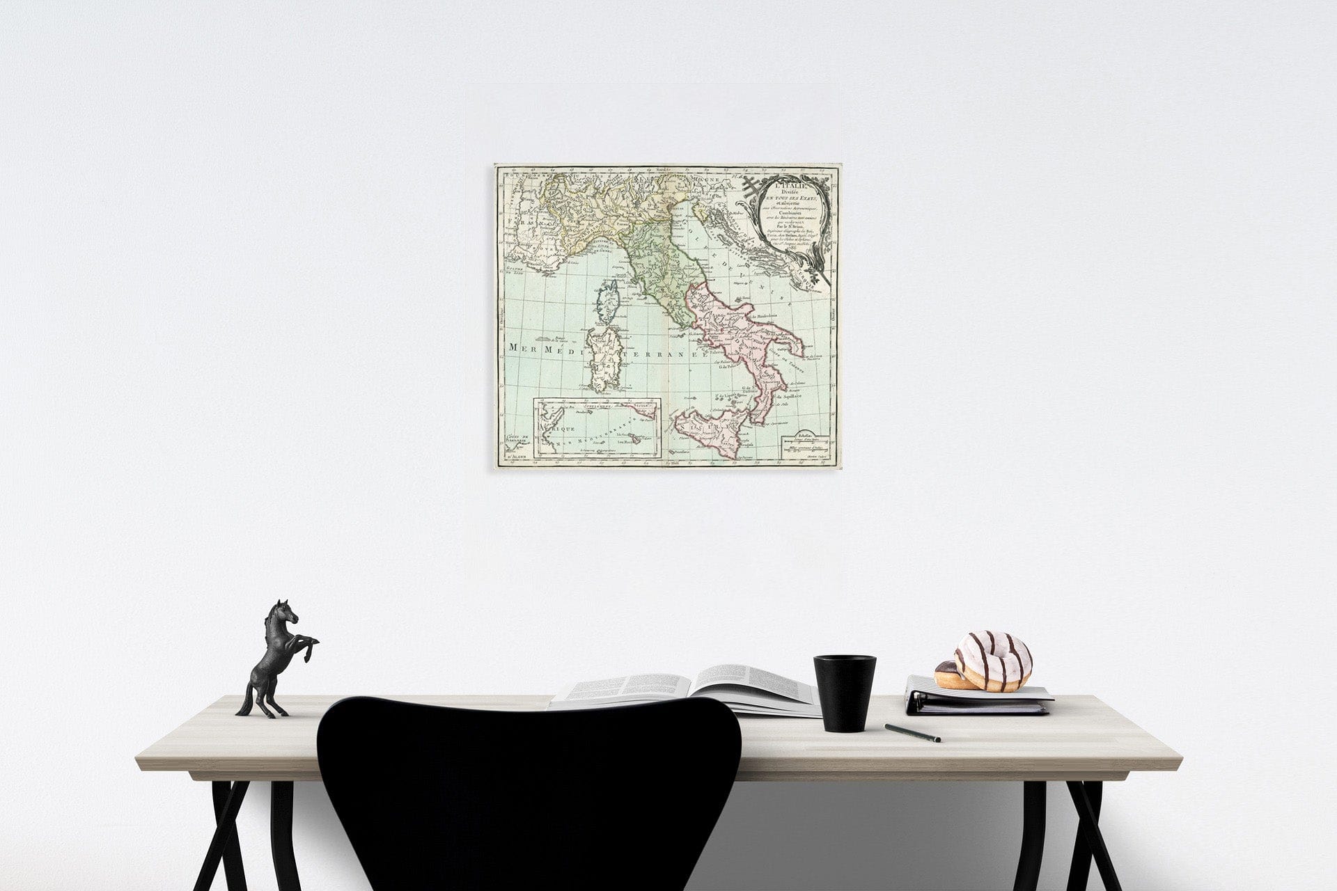 Historic Map : Pl. 16. L'Italie : Divisee en tous ses etats, 1786, Vintage Wall Decor