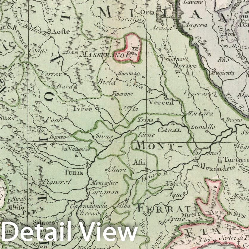 Historic Map : Pl. 17. Partie De L'Italie, Comprenant Les Etats Du Roy de Sardaigne, De Milan, Parme ..., 1786, Vintage Wall Decor