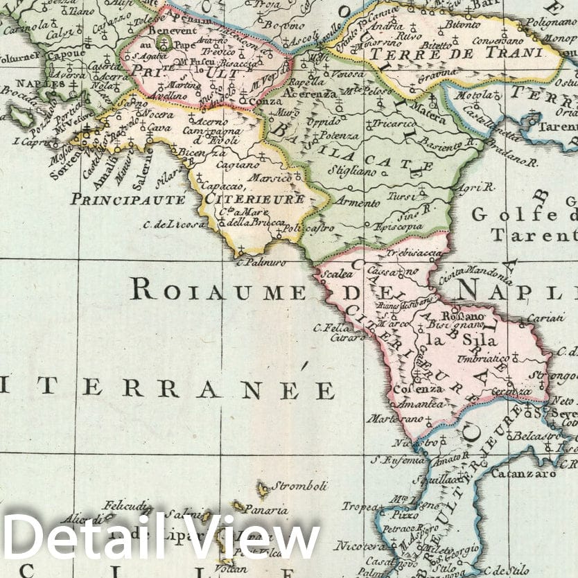 Historic Map : Pl. 20. Etats du Roi des deux Siciles avec les Metropoles Ecclesiastiques, 1786, Vintage Wall Decor