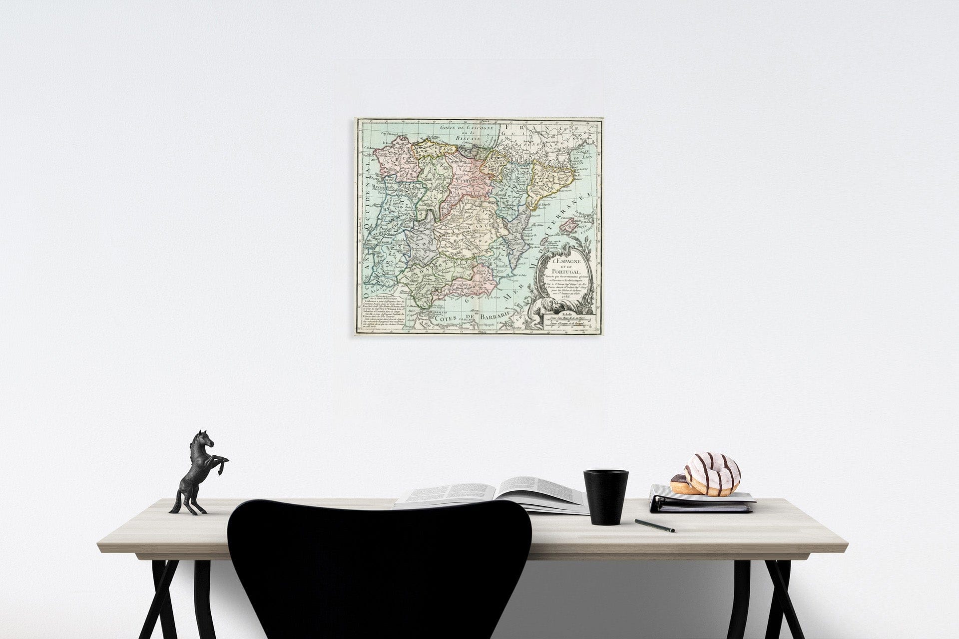 Historic Map : Pl. 22. L' Espagne et le Portugal, 1786, Vintage Wall Decor