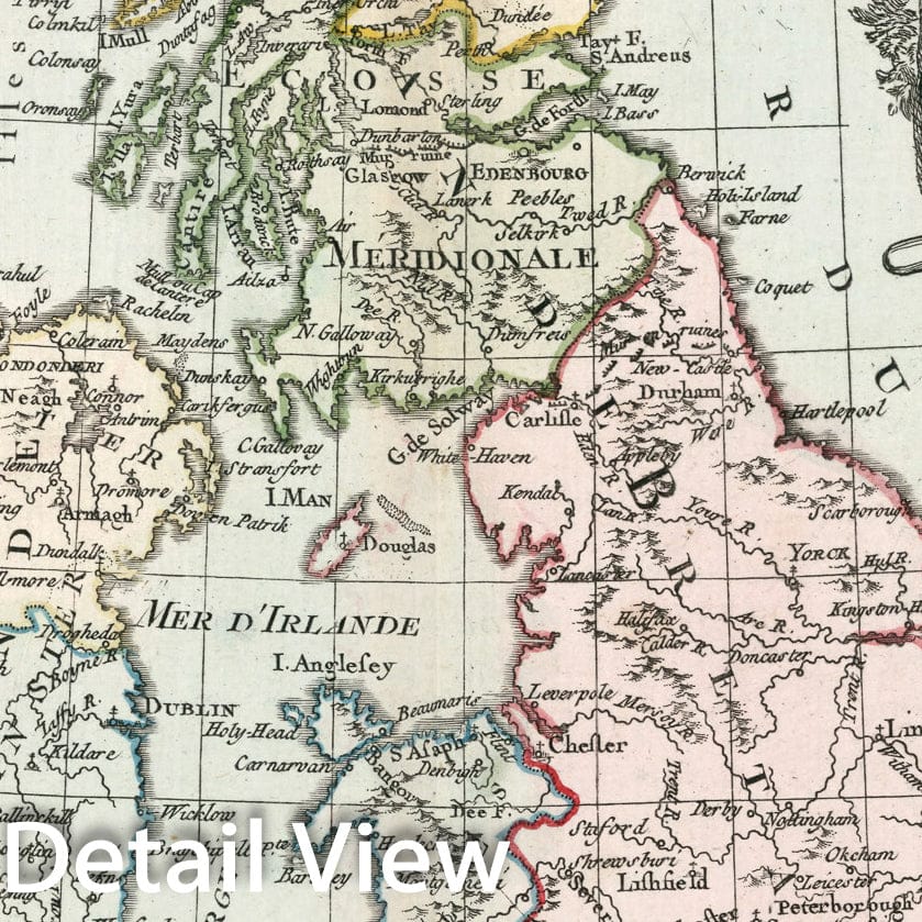 Historic Map : Pl. 23. Les Isles Britanniques, 1786, Vintage Wall Decor