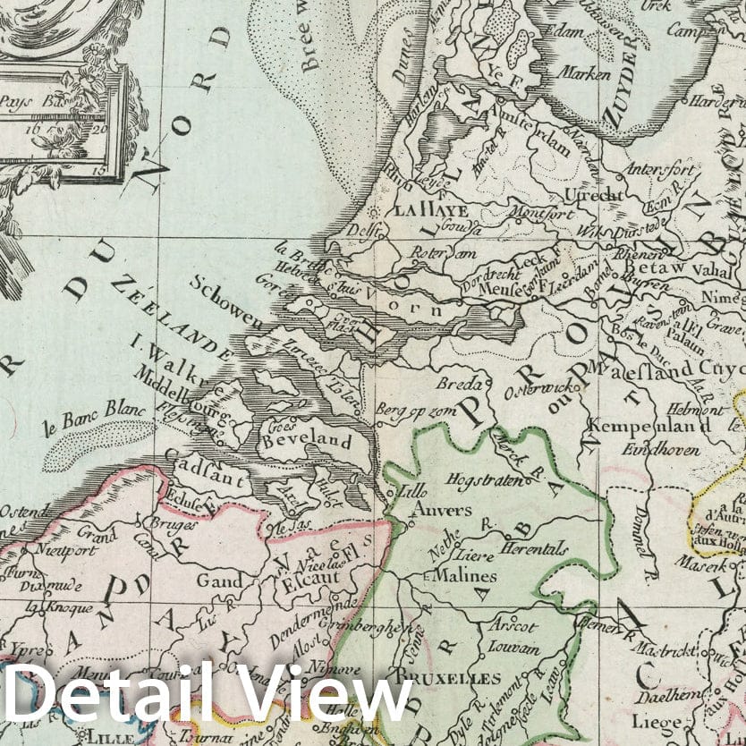 Historic Map : Les Pays Bas Francois, Autrichiens, et Hollandois, 1786, v1, Vintage Wall Decor