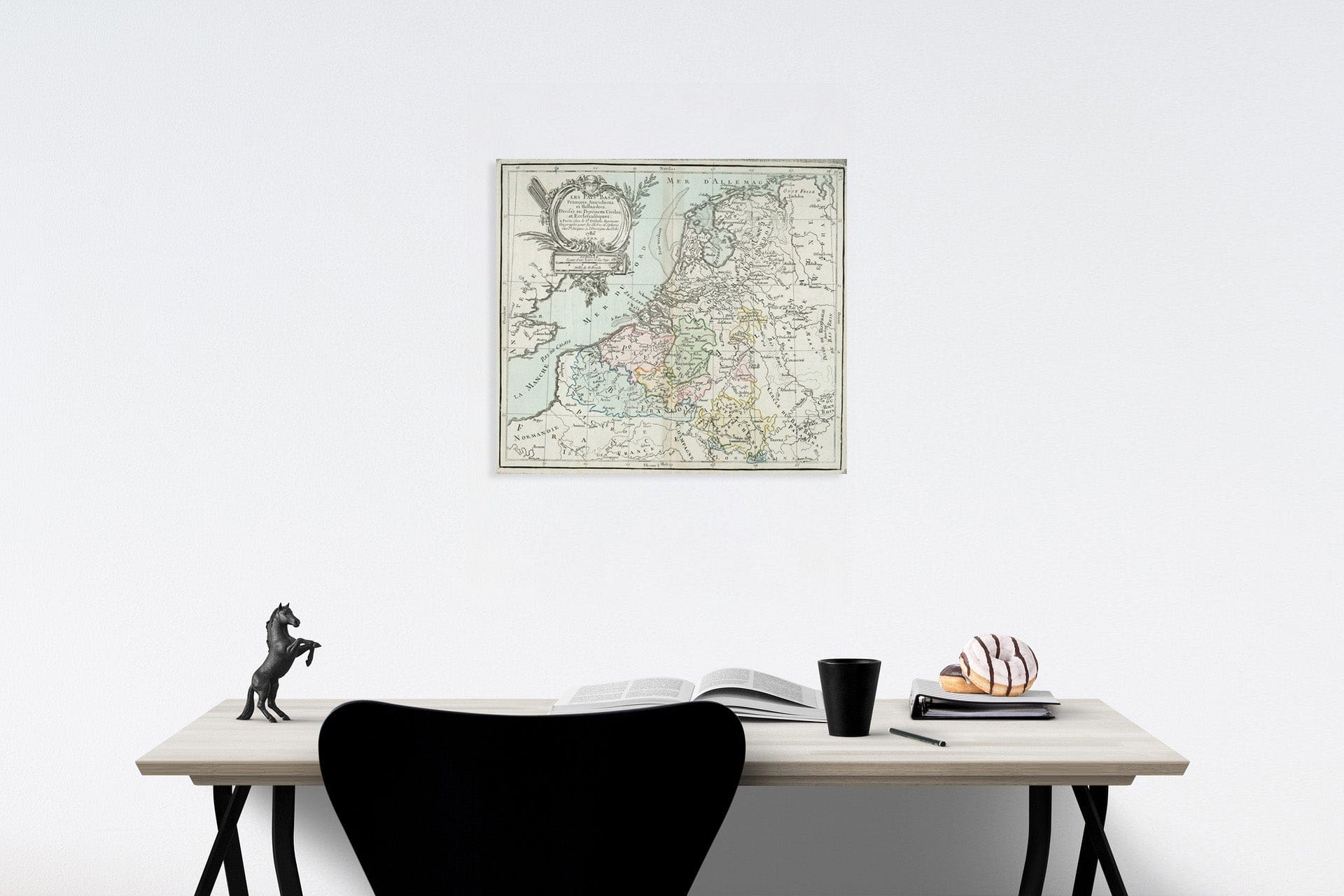 Historic Map : Les Pays Bas Francois, Autrichiens, et Hollandois, 1786, v1, Vintage Wall Decor