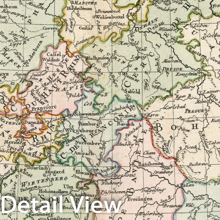 Historic Map : L' Allemagne divisee en tous ses cercles, 1786, Vintage Wall Decor