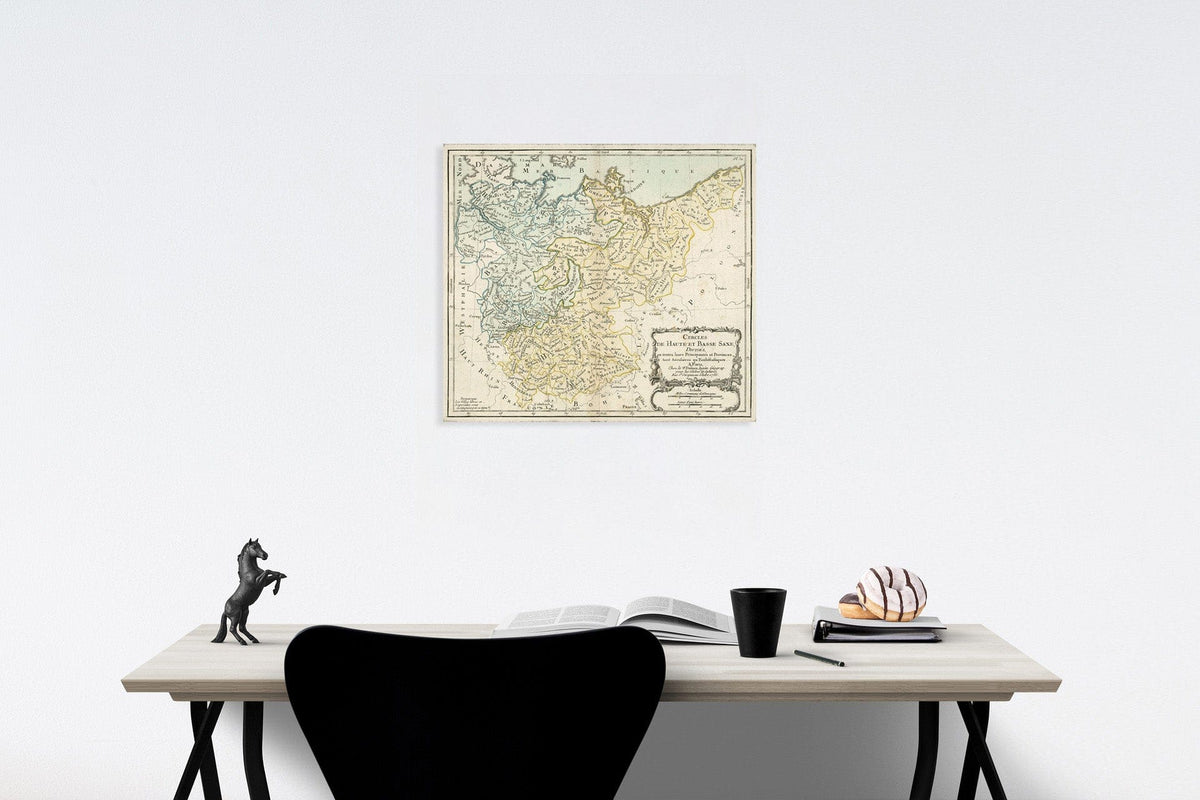 Historic Map : Cercles De Haute et Basse Saxe, 1786, Vintage Wall Decor
