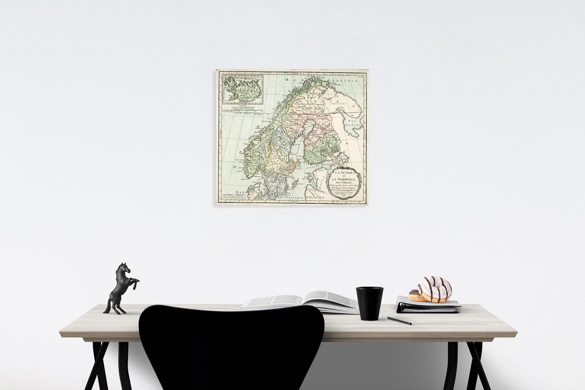 Historic Map : La Suede et La Norwege Avec l'Islande, 1786, Vintage Wall Decor