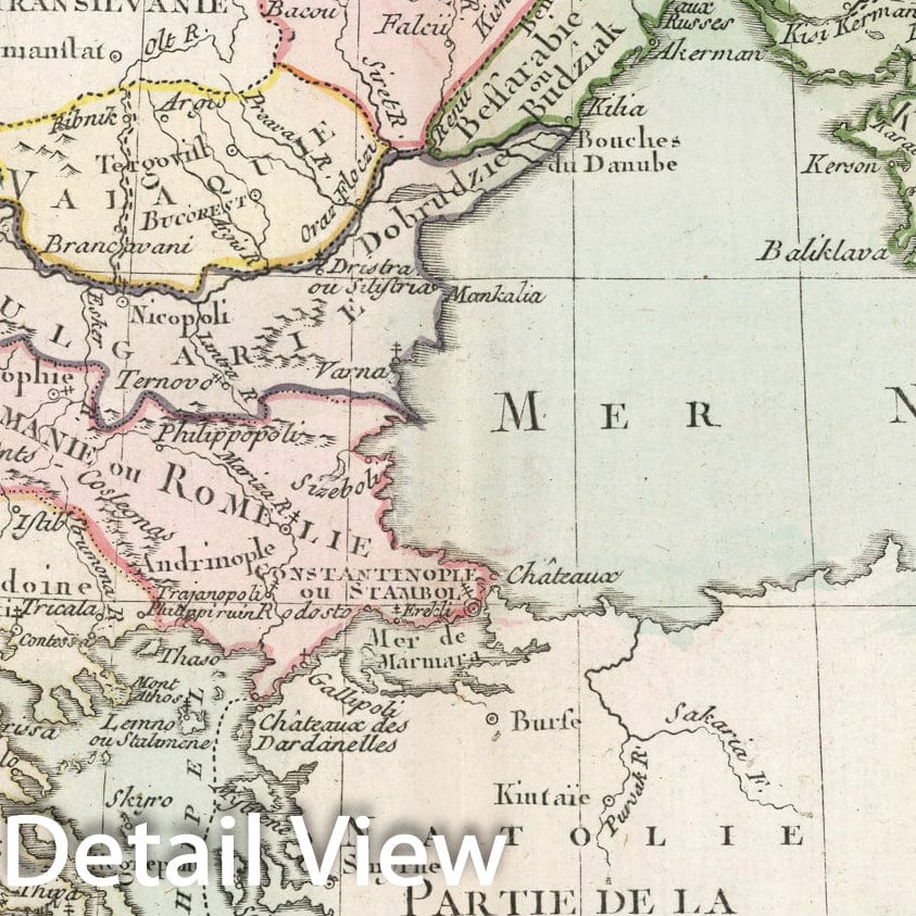 Historic Map : Turquie Europeenne, 1786, Vintage Wall Decor
