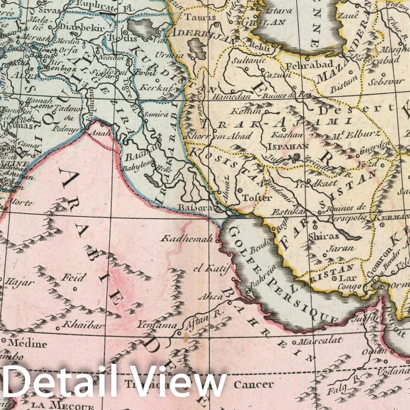 Historic Map : Perse, Turquie Asiatique, et Arabie, 1786, Vintage Wall Decor