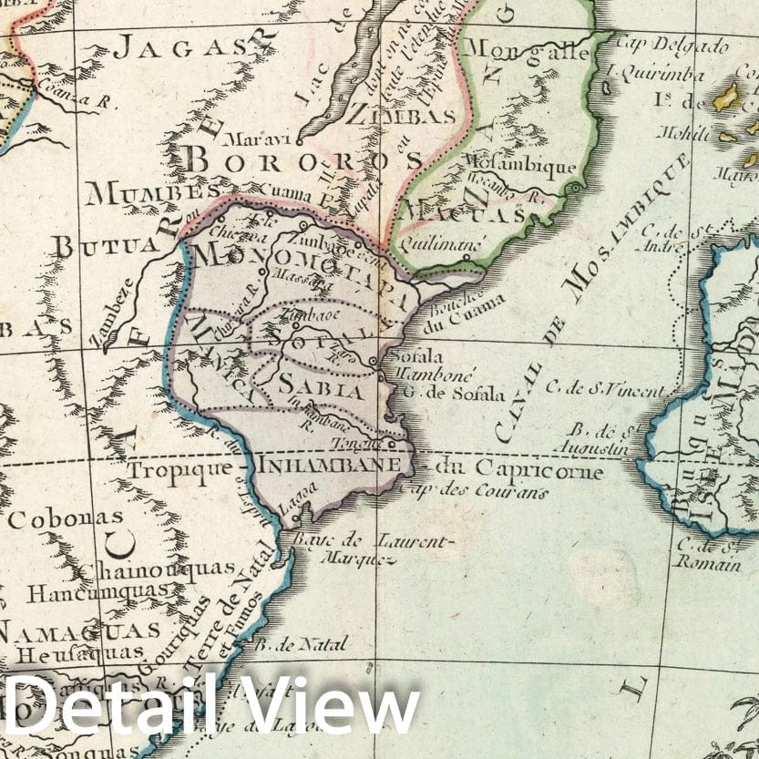 Historic Map : Partie De L'Afrique audela de l'Equateur, 1786, Vintage Wall Decor