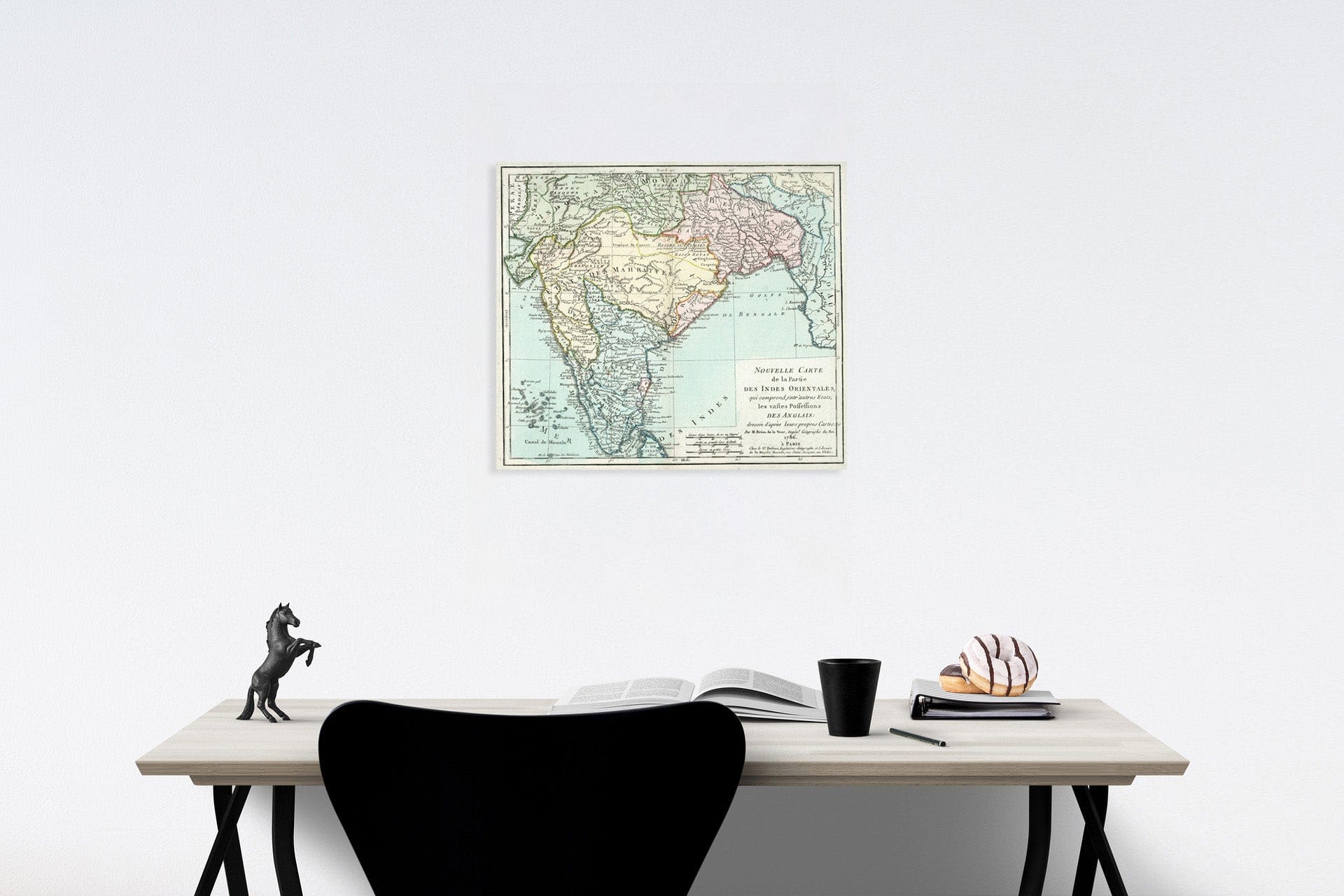 Historic Map - Nouvelle Carte de la Partie Des Indes Orientales, qui comrend, entr'autres Etats/Map of India, North to Mongolia and Tibet, 1786 - Vintage Wall Art
