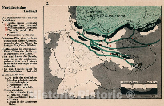 Historic Map : Norddeutsches Tiefland, 1935, Vintage Wall Decor