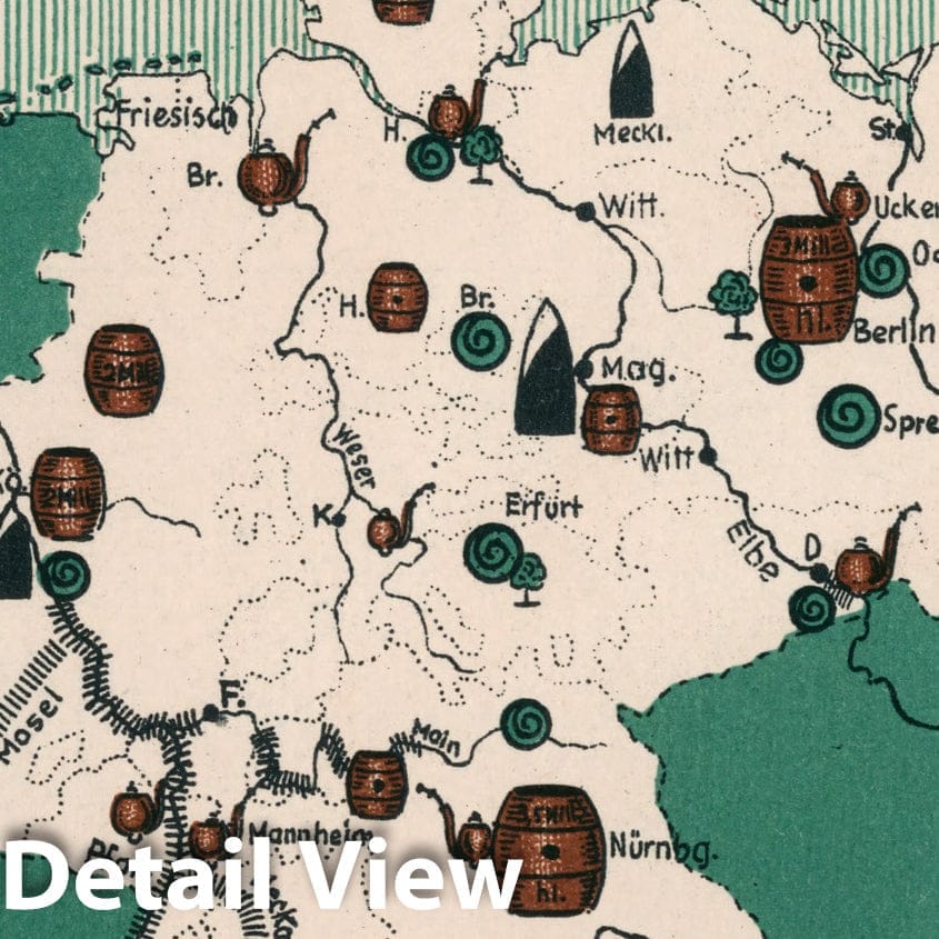 Historic Map : Die wirtschaftliche Ausnutzung des deutschen Bodens, 1935, Vintage Wall Decor