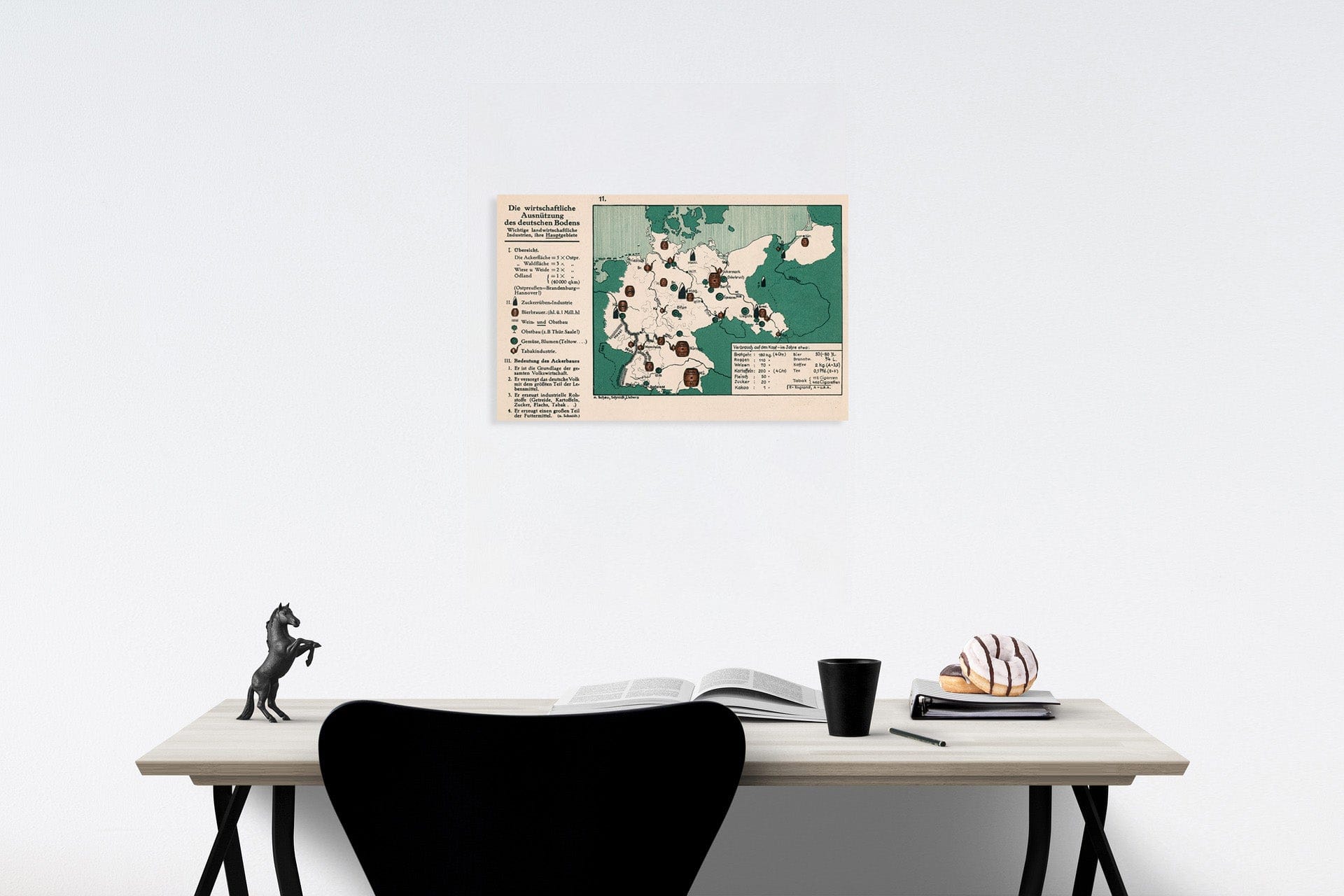 Historic Map : Die wirtschaftliche Ausnutzung des deutschen Bodens, 1935, Vintage Wall Decor