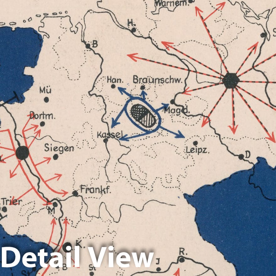 Historic Map : Verkehrsknoten und Verkehrsemmnis, 1935, Vintage Wall Decor