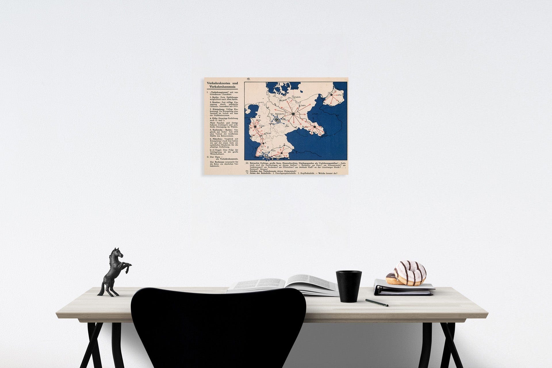 Historic Map : Verkehrsknoten und Verkehrsemmnis, 1935, Vintage Wall Decor