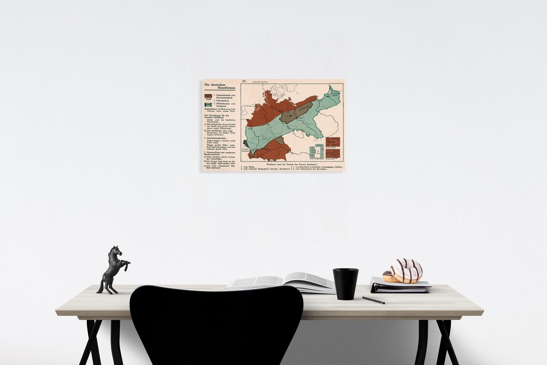 Historic Map : Die deutschen hausformen, 1935, Vintage Wall Decor