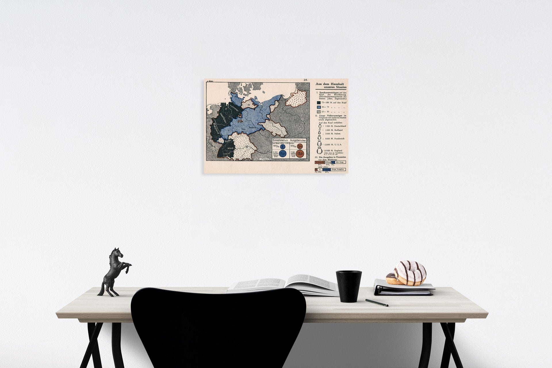 Historic Map : Aus dem Haushalt unseres Staates, 1935, Vintage Wall Decor