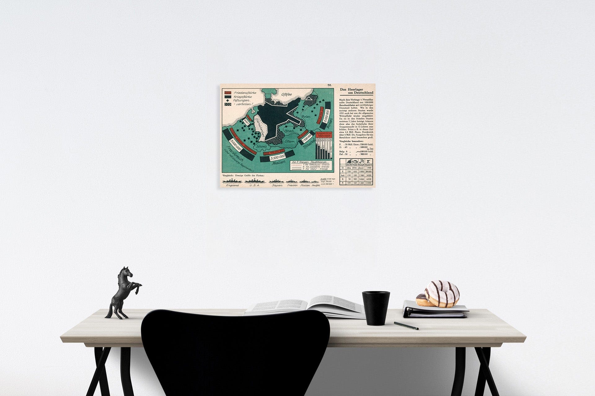 Historic Map : Das heerlager um Deutschland, 1935, Vintage Wall Decor