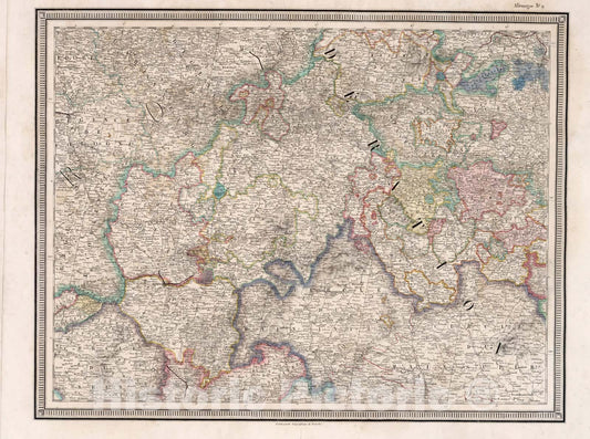 Historic Map : Allemagne No.9, 1857, Vintage Wall Decor