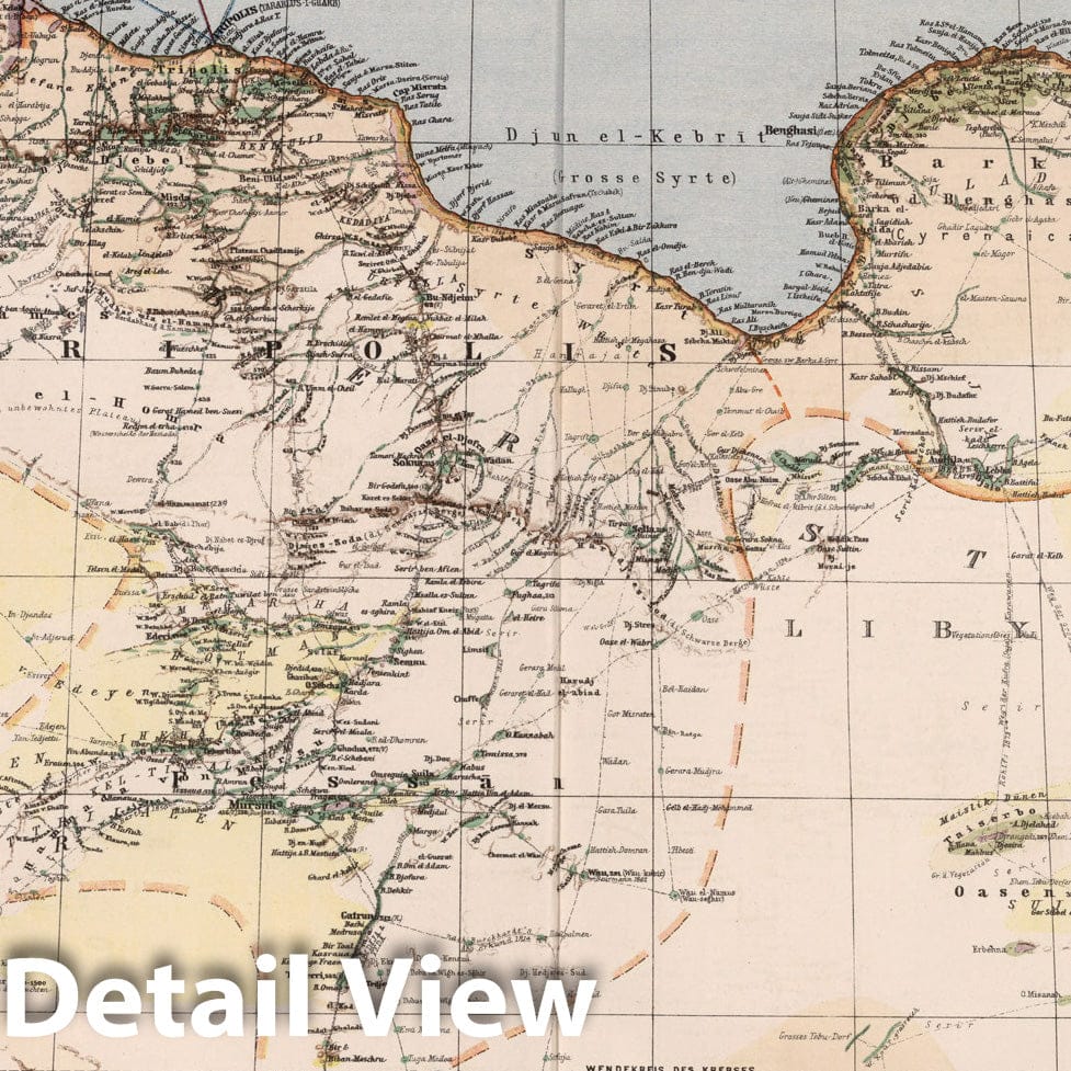 Historic Map : Sektion 2: Central Sahara, 1885, Vintage Wall Decor