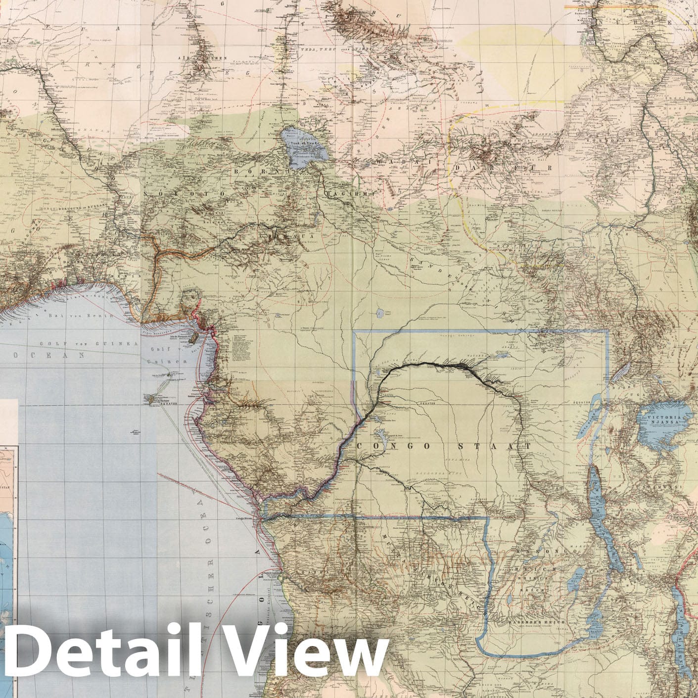 Historic Map : Composite Map: Spezial-Karte von Afrika. Sheets 1-10 & Suppl. I-II, 1885, Vintage Wall Decor