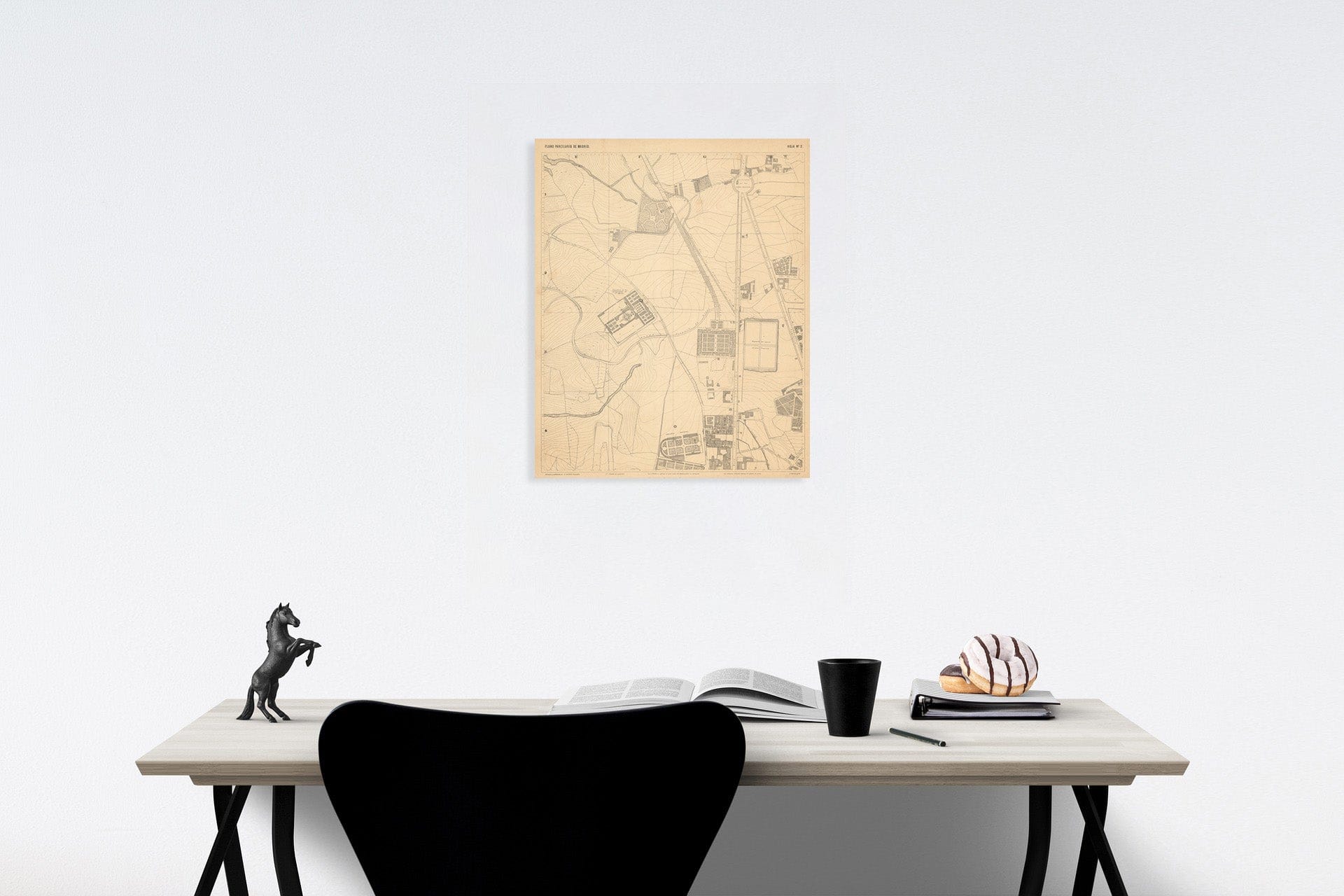 Historic Map : Hoja No. 2. Plano parcelario de Madrid, 1874, Vintage Wall Decor