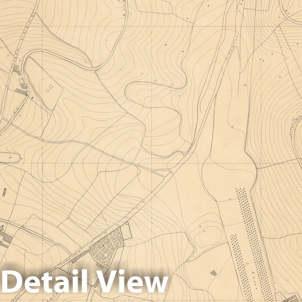 Historic Map : Hoja No. 3. Plano parcelario de Madrid, 1874, Vintage Wall Decor