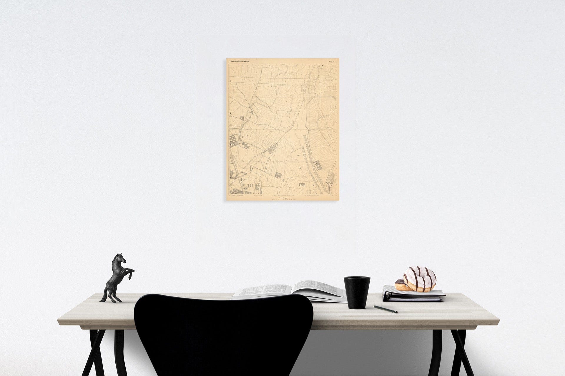 Historic Map : Hoja No. 3. Plano parcelario de Madrid, 1874, Vintage Wall Decor