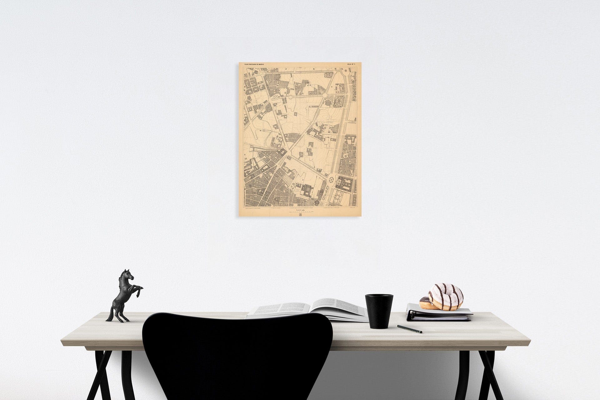 Historic Map : Hoja No. 7. Plano parcelario de Madrid, 1874, Vintage Wall Decor