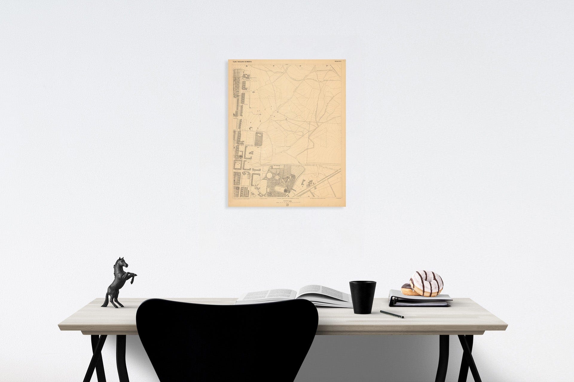 Historic Map : Hoja No. 8. Plano parcelario de Madrid, 1874, Vintage Wall Decor