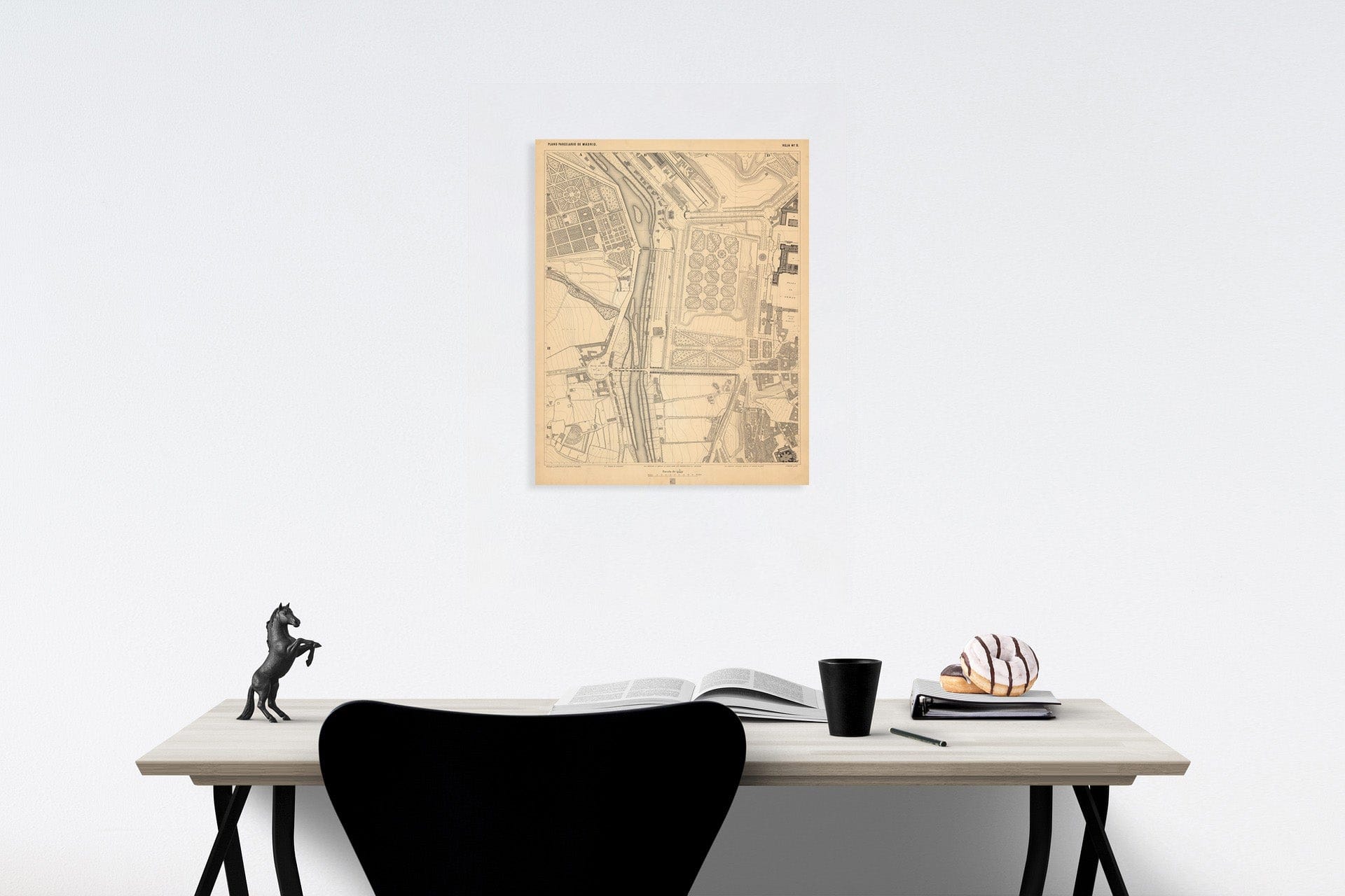 Historic Map : Hoja No. 9. Plano parcelario de Madrid, 1874, Vintage Wall Decor