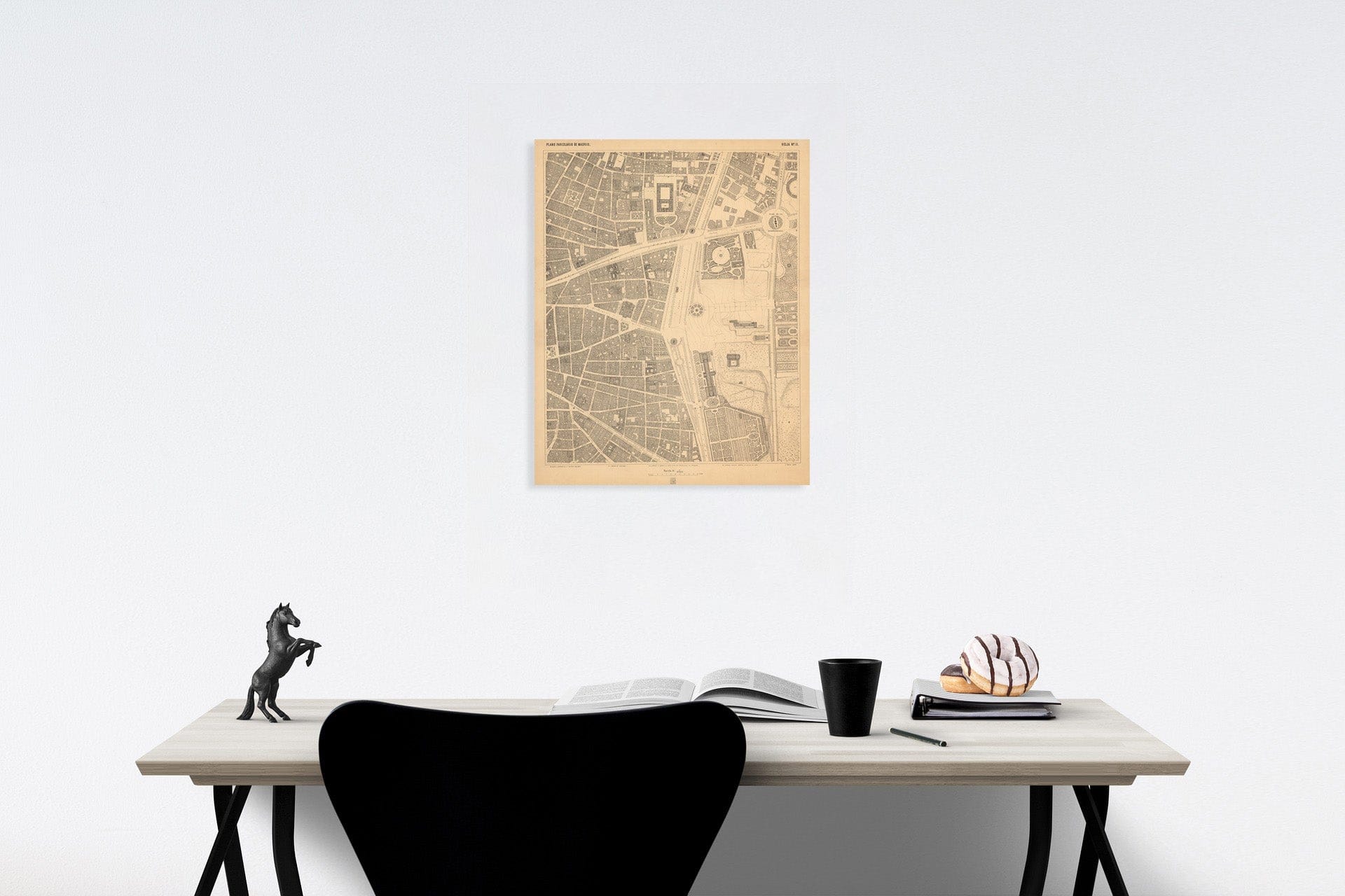 Historic Map : Hoja No. 11. Plano parcelario de Madrid, 1874, Vintage Wall Decor