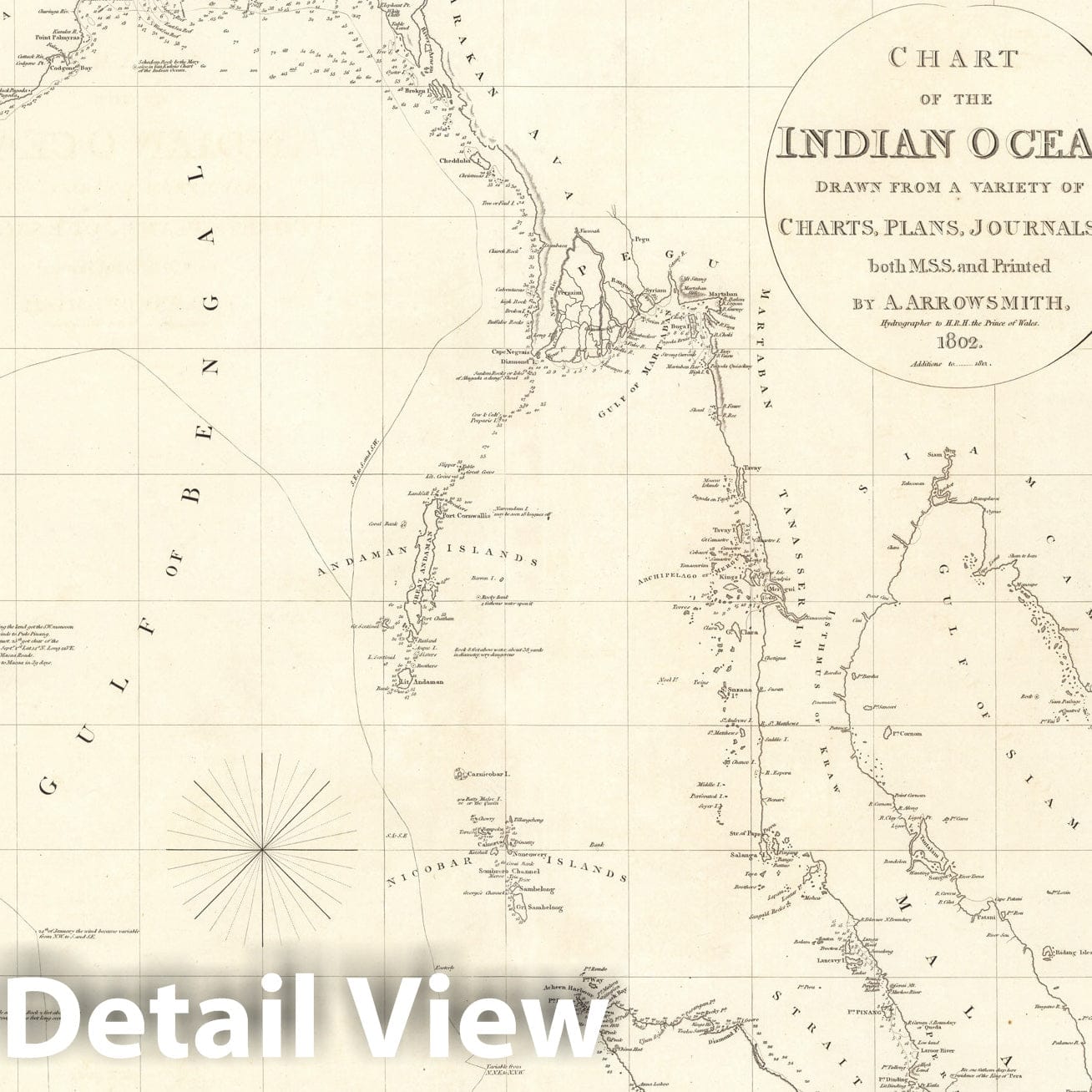 Historic Map : Chart of the Indian Ocean (Northeast), 1812, Vintage Wall Decor