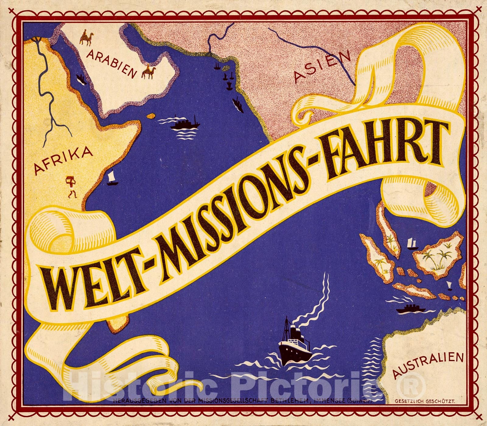 Historic Map : Covers: World Mission Trip (game)., 1930, Vintage Wall Decor