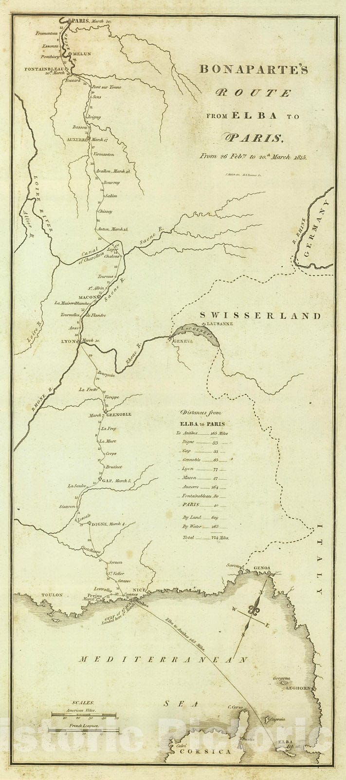 Historic Map : View of Dartmoor Prison, Princetown, England., 1824, Vintage Wall Decor