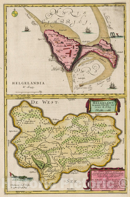 Historic Map : Helgelandia, 1665, Vintage Wall Decor