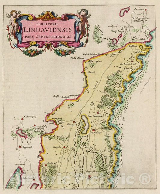 Historic Map : Territorii Lindaviensis Pars Septentrionalis, 1665, Vintage Wall Decor