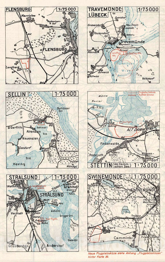 Historic Map : Airport Locations., 1928, Vintage Wall Decor