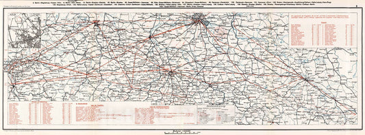 Historic Map : Central Germany Airline Routes, 1928, Vintage Wall Decor