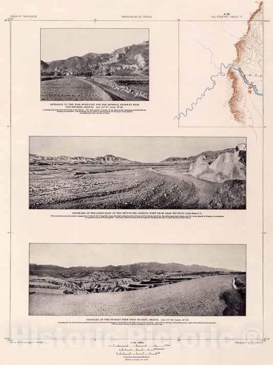 Historic Map : A-III. Tai-Yuan-Fu Sheet II., 1906, Vintage Wall Decor