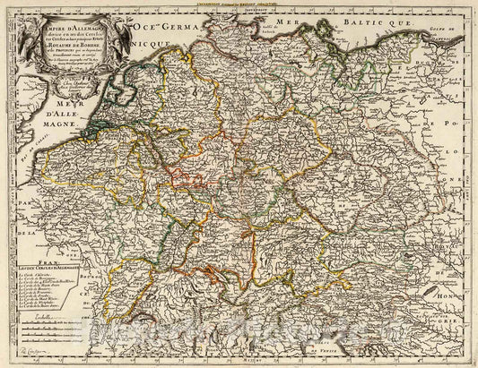 Historic Map : German Empire - Regions., 1697, Vintage Wall Decor