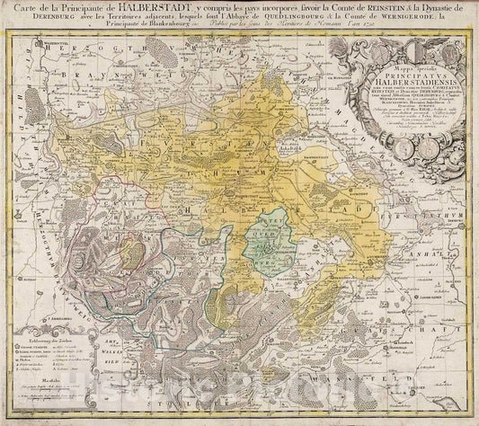 Historic Map : Principatus Halberstadiensis., 1788, Vintage Wall Decor